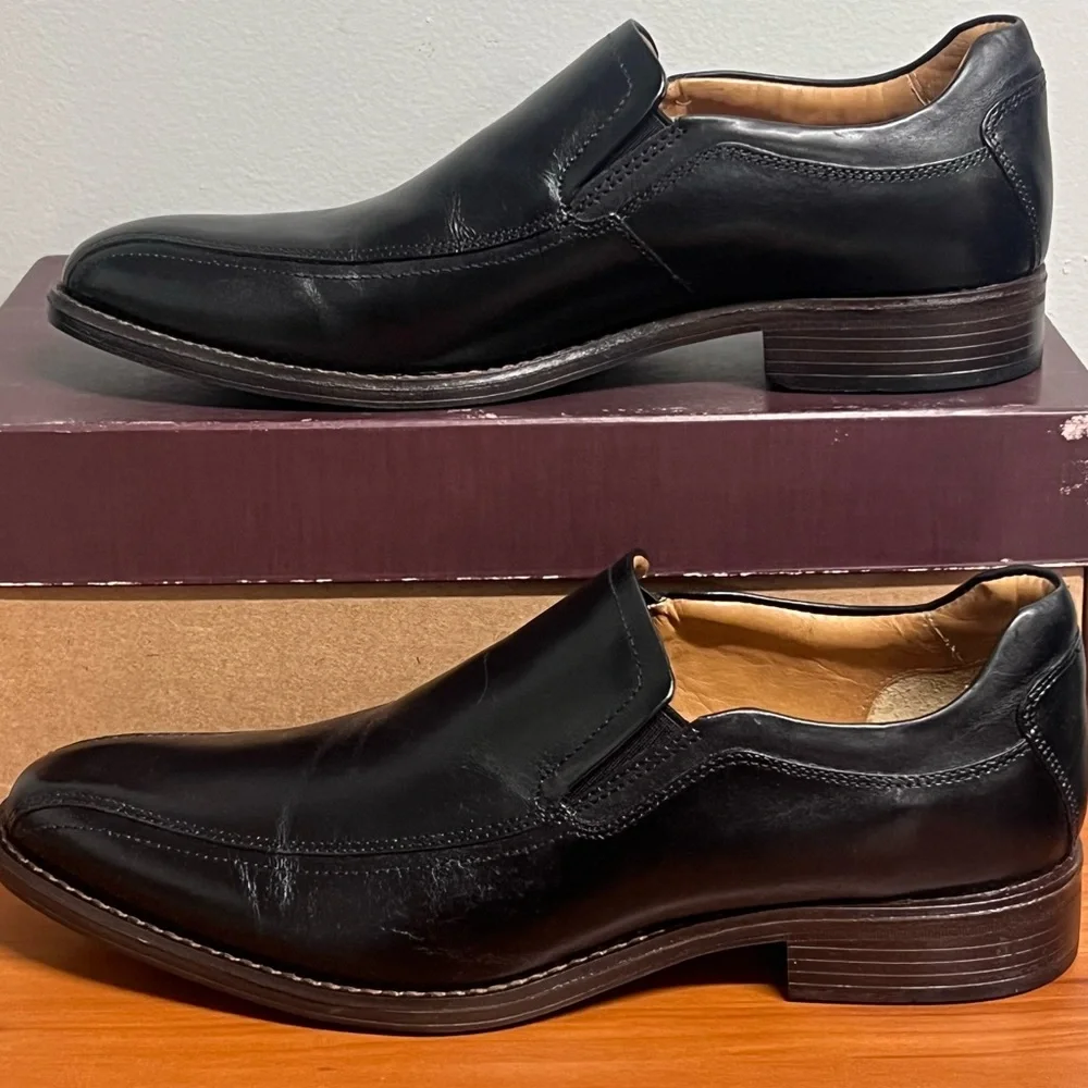 NWT Men’s Johnston & Murphy Lewis Venetian Leather Loafer Black Size 9